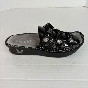 Alegria Women shoes Kacee Sandals FIO-780 Black Gray 38 (US 7), Butterfly Floral